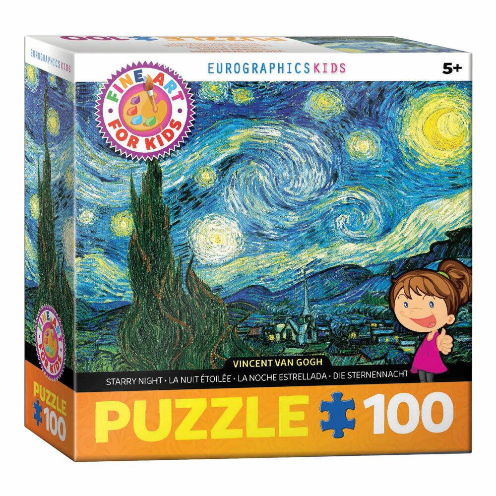 EUROGRAPHICS Puzzle Sternennacht von Vincent van Gogh, 100 Puzzleteile