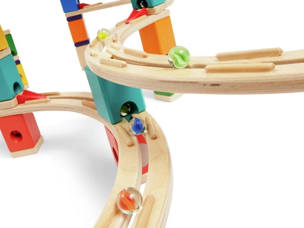 Hape Kugelbahn-Bausatz Kugelbahn Quadrilla The Cyclon 202 Teile- super für Kids, (202-tlg)