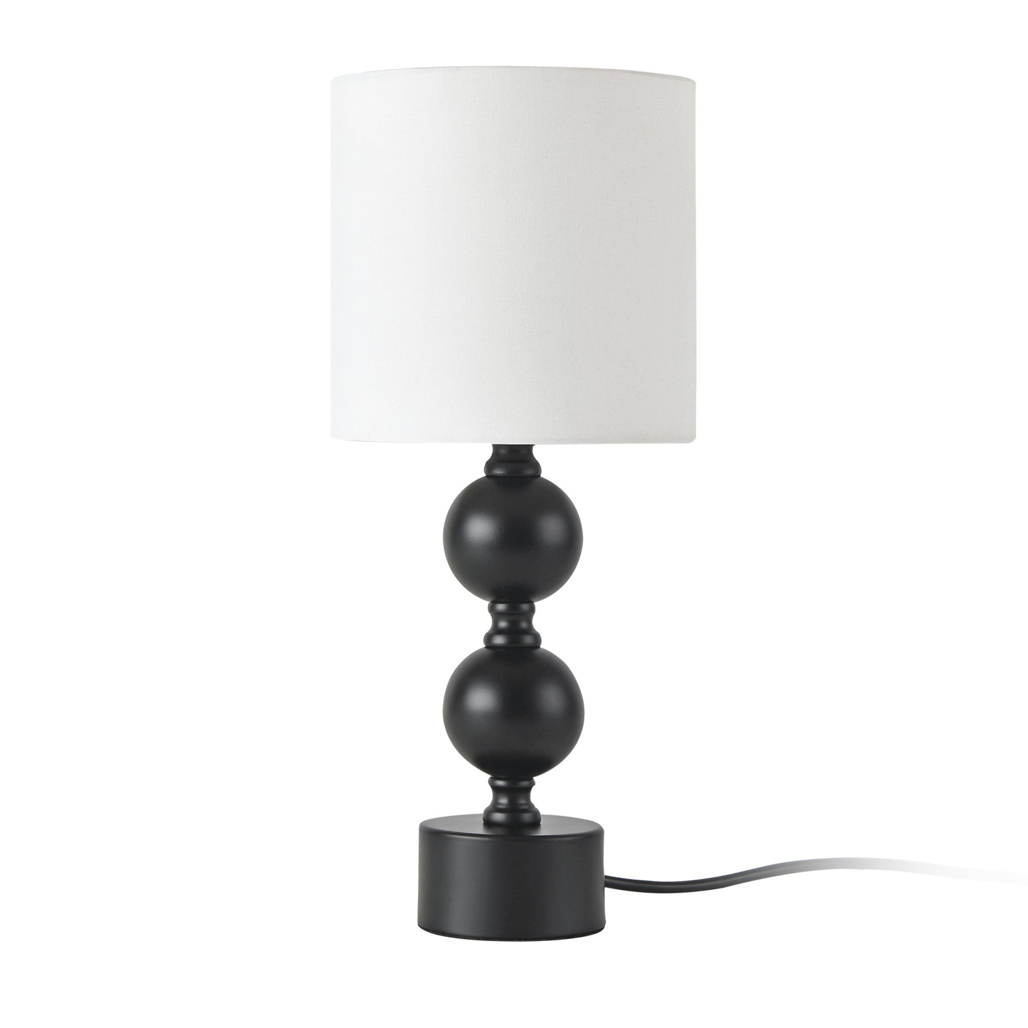 lux.pro Tischleuchte, ohne »Wrexham« Schwarz/Weiß Stoffschirm Metallfuß 1-flammig Tischlampe Leuchtmittel