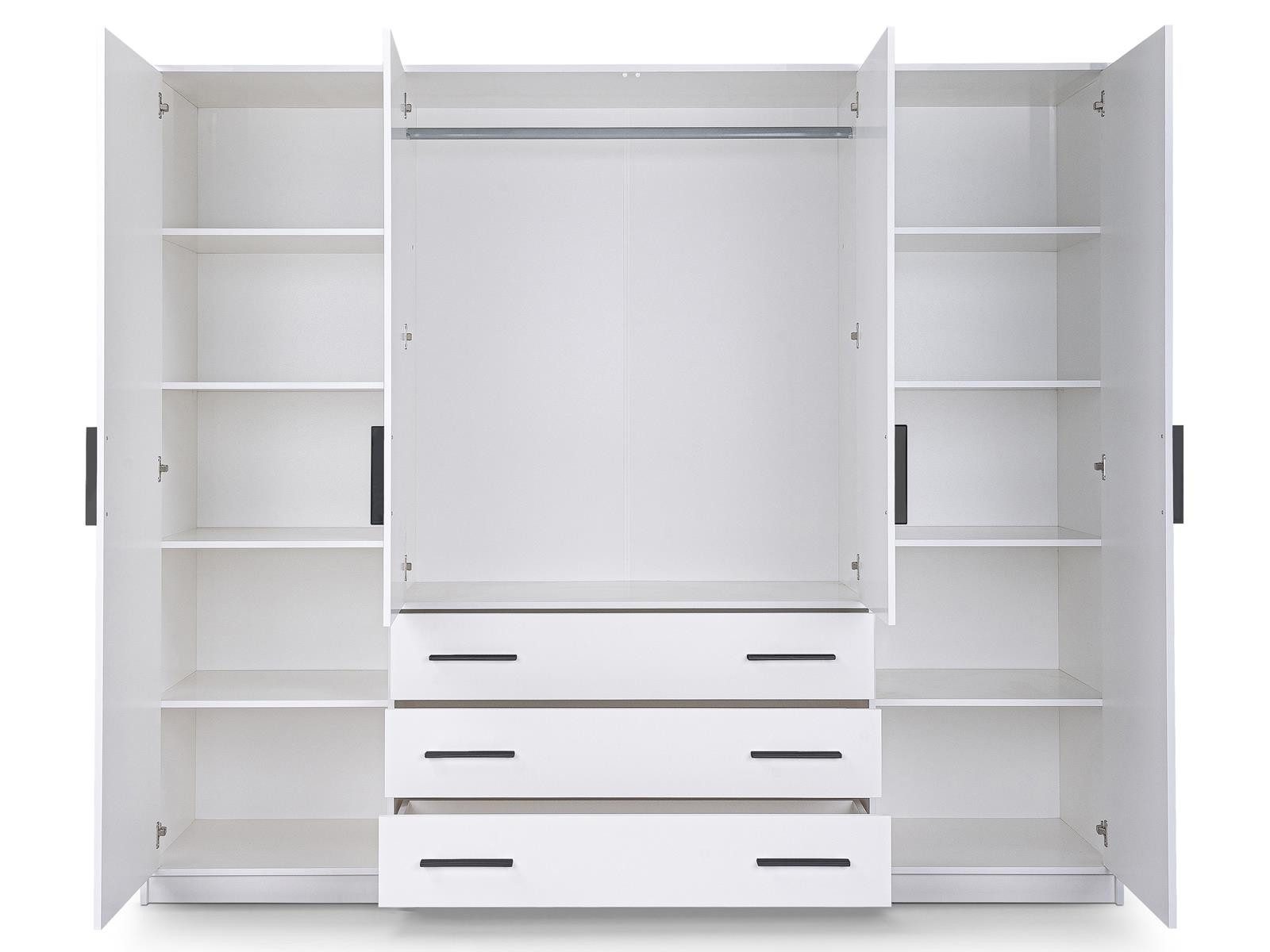 Compleo Kleiderschrank mit 4-türen und 3 günstig online kaufen