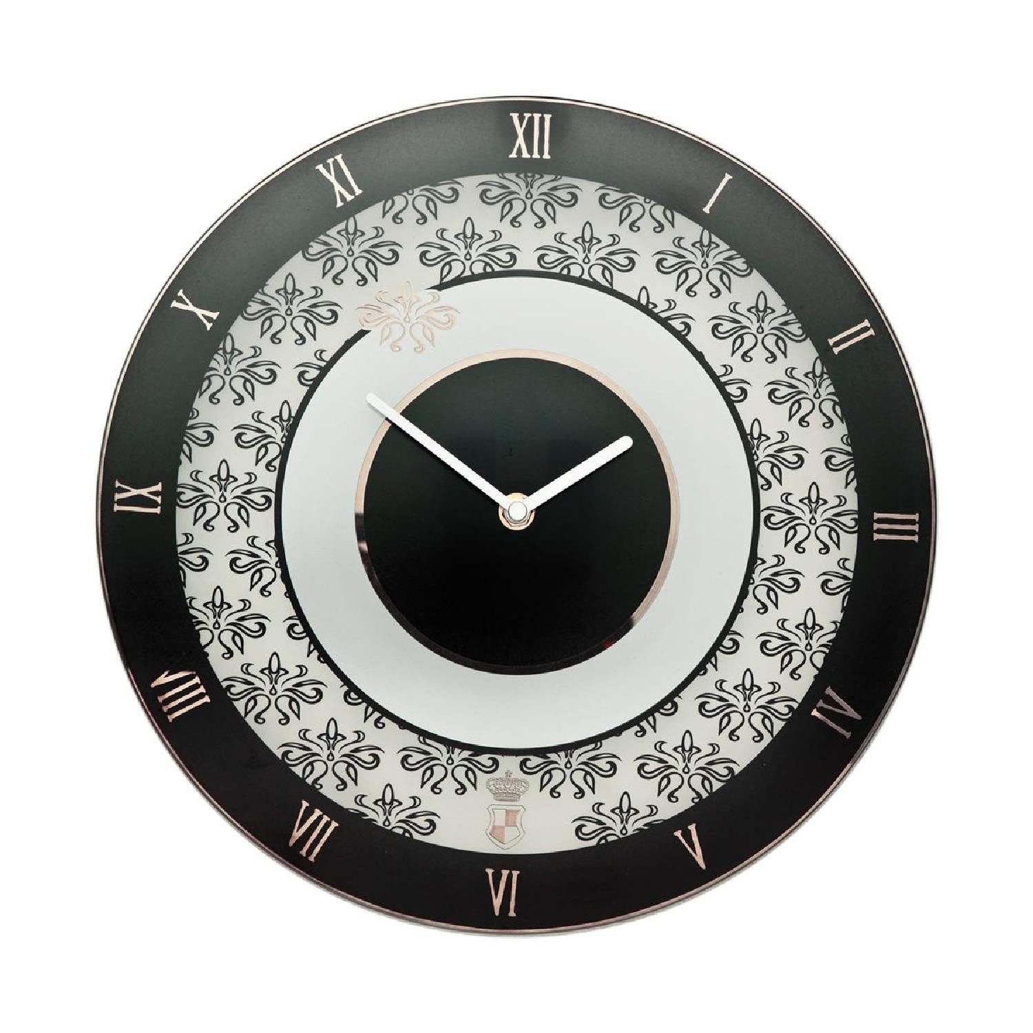 Goebel Wanduhr Goebel Black and White Maja von Hohenzollern - Design Floral - Wanduhr
