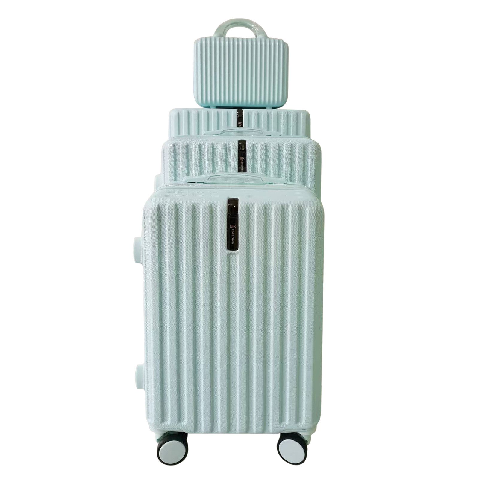 NTK-Collection Hartschalen-Trolley Hartschalenkoffer 4er-Set Leandra Hellblau, 4 Rollen