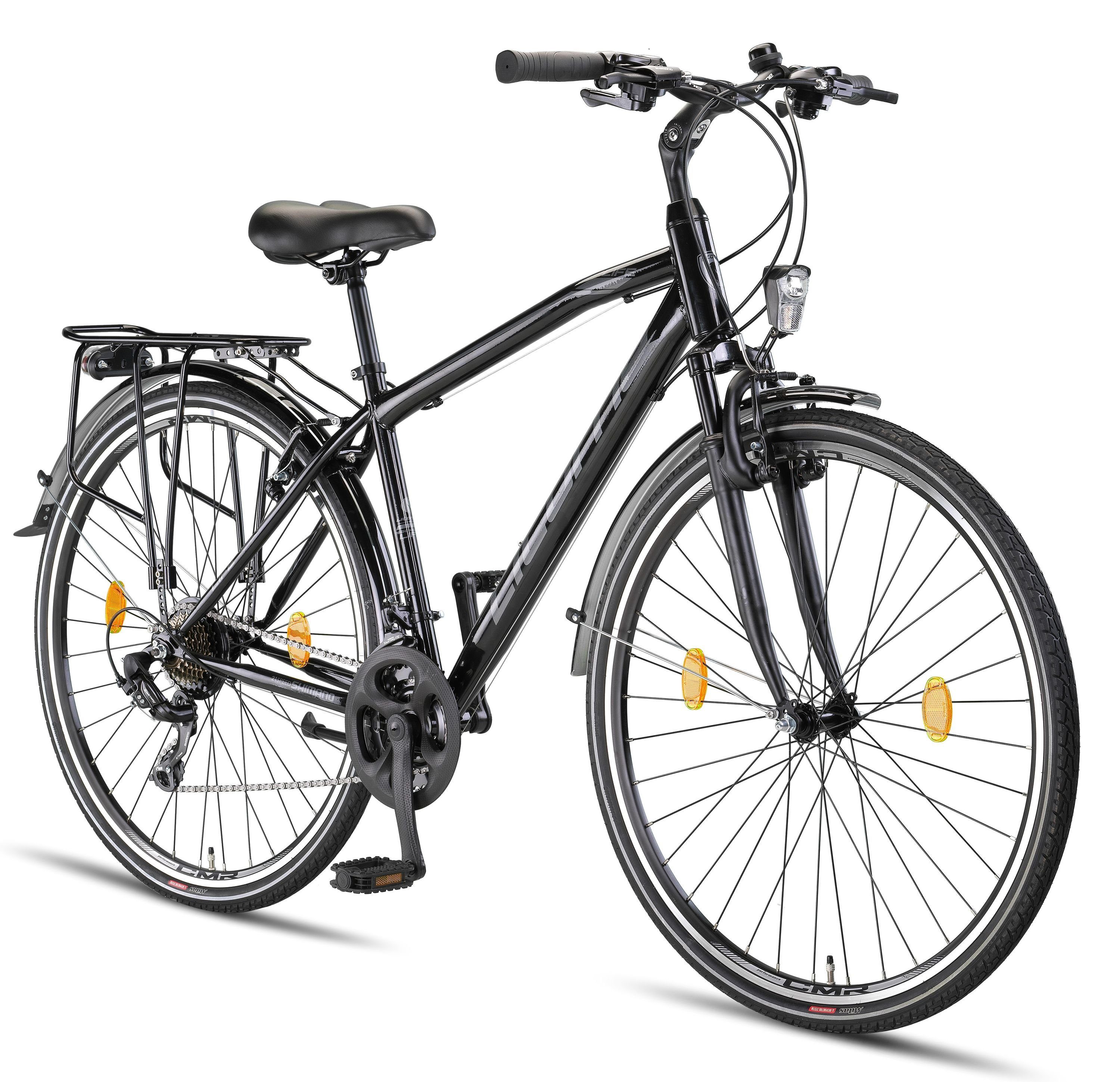 Licorne Bike Trekkingrad Licorne Bike Life M-V-ATB Premium Trekking Bike in 28  Zoll - Fahrrad für Herren, Jungen, Damen und Herren - Shimano 21  Gang-Schaltung - Herren Citybike - Männerfahrrad.