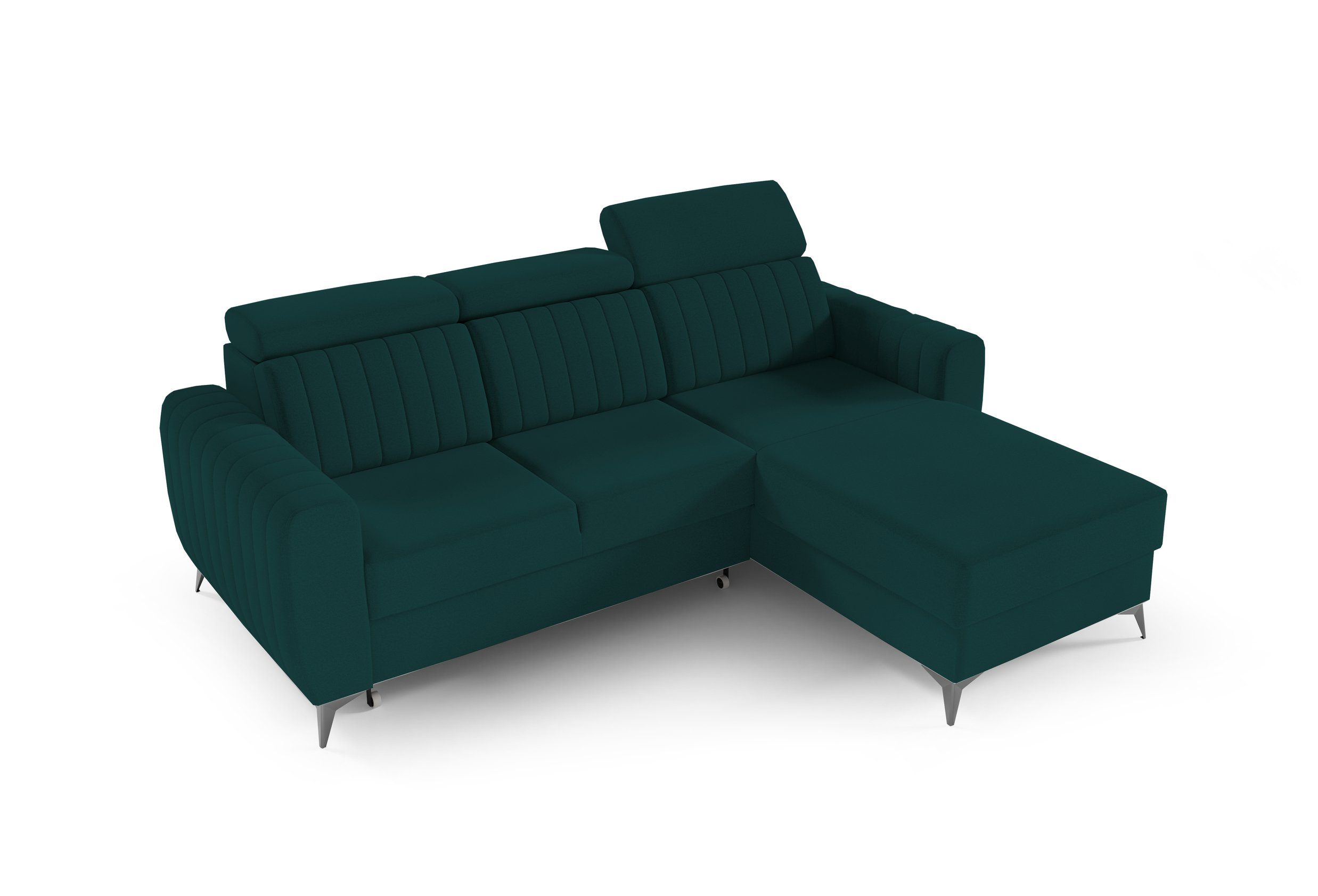 MOEBLO Ecksofa MOSTA I, Couch für Wohnzimmer, Schlafsofa Sofagarnitur Sofa Eckcouch L-Form Wohnlandschaft, Verstellbaren Kopfstützen - (BxHxT): 238x93/109x176 cm, mit Bettkasten und Schlaffunktion