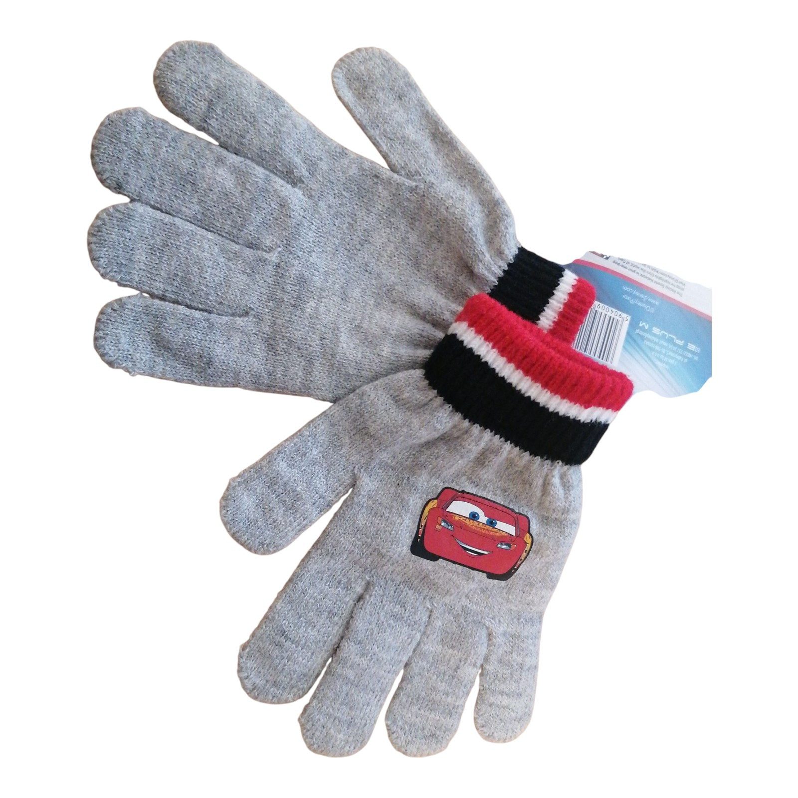 Disney Cars 3 Strickhandschuhe Kinder Strick-Handschuhe Lightning McQueen, grau, OneSize ca. 4–8