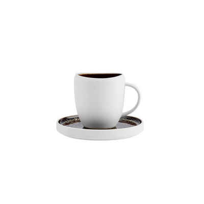 Karaca Kaffeeservice Galactic 2 Personen Weiß Kaffee Tasse Set 100 ml