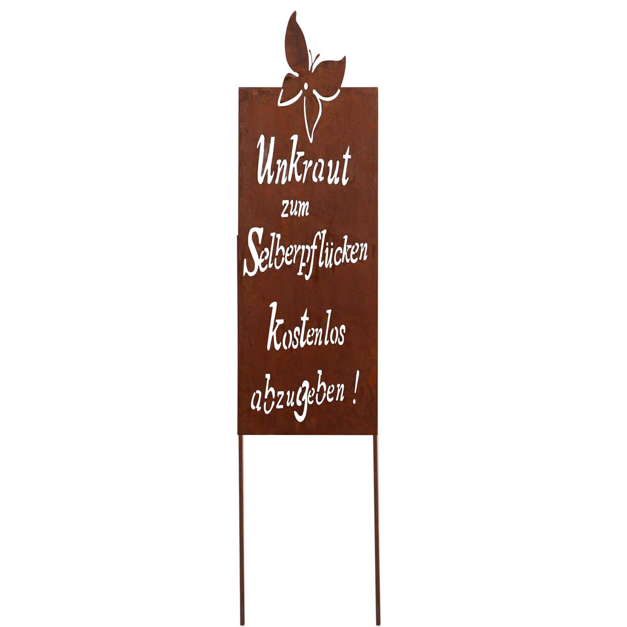 UNUS GARDEN Gartenstecker Roststecker Schild Spruch günstig online kaufen