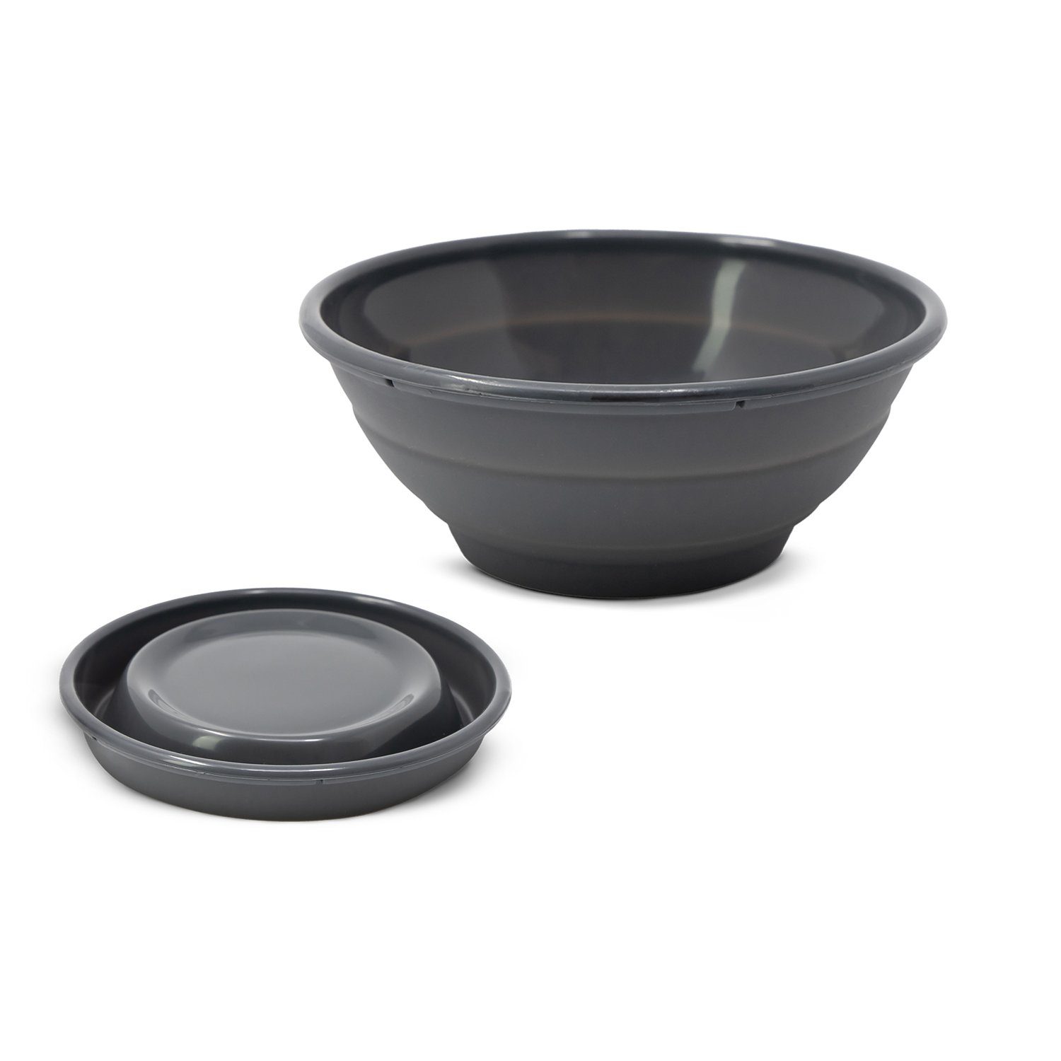 Coolinato Schüssel Faltbare Silikonschüssel in grau, 100% Platin Silikon, Platzsparendes Küchenutensiel, Ø 16cm
