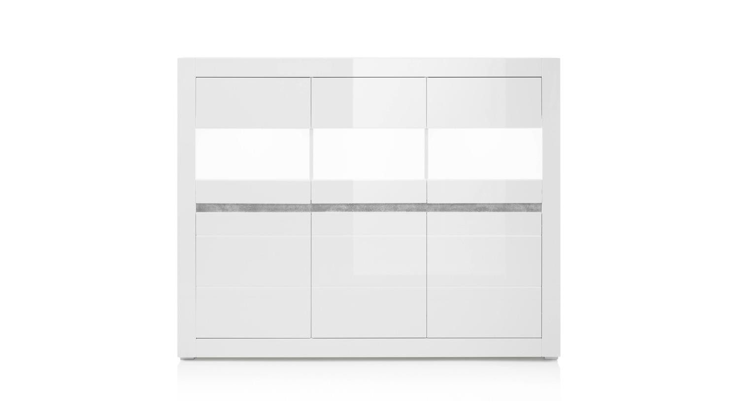 Möbel Akut Highboard Highboard Carat Sideboard Anrichte in weiß Hochglanz 164 cm