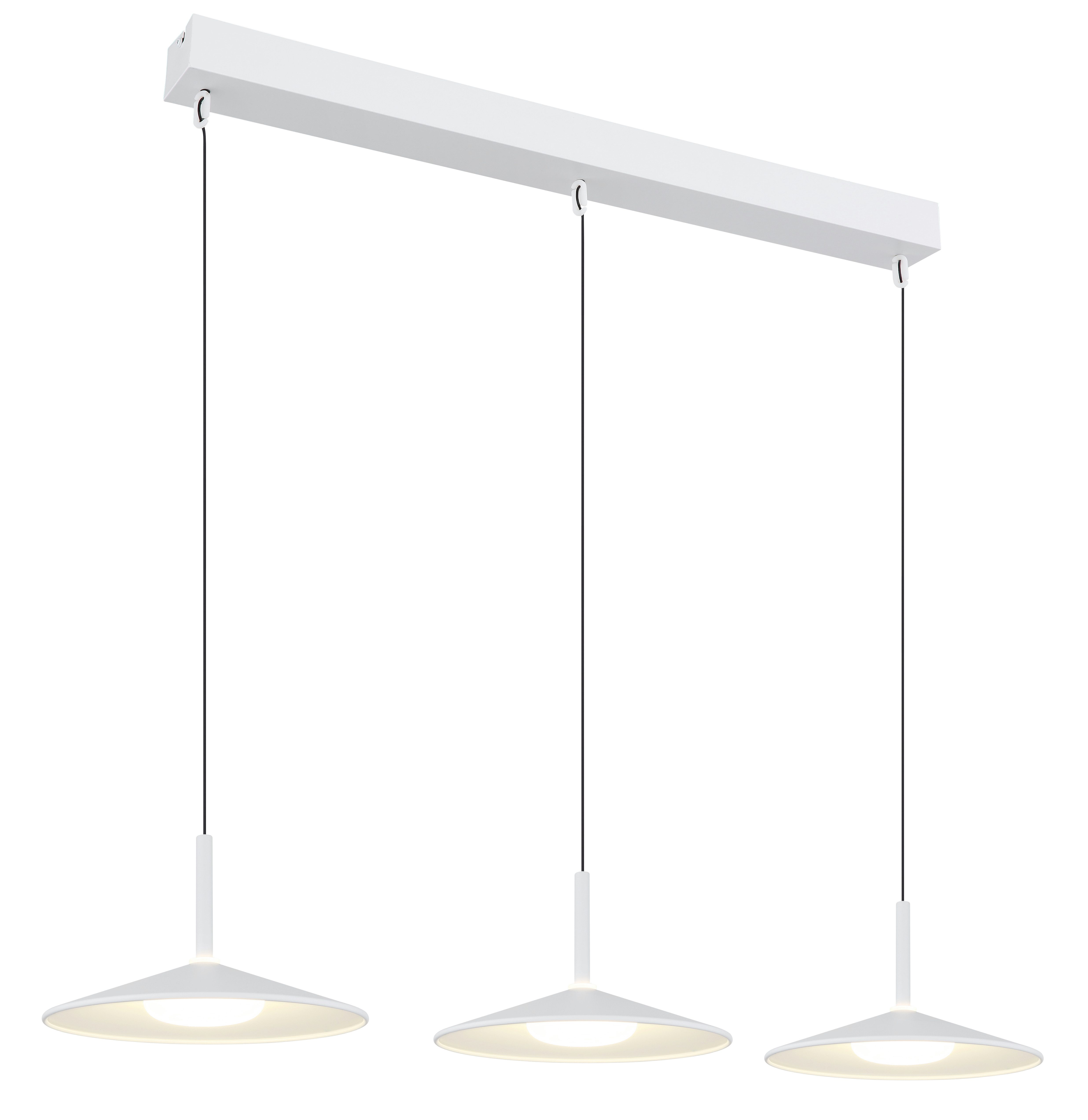 GLOBO LIGHTING Hängeleuchte LAMPONE, LED fest integriert, Warmweiß, Hängelampe Metall weiß Acryl opal Esszimmer Esstisch