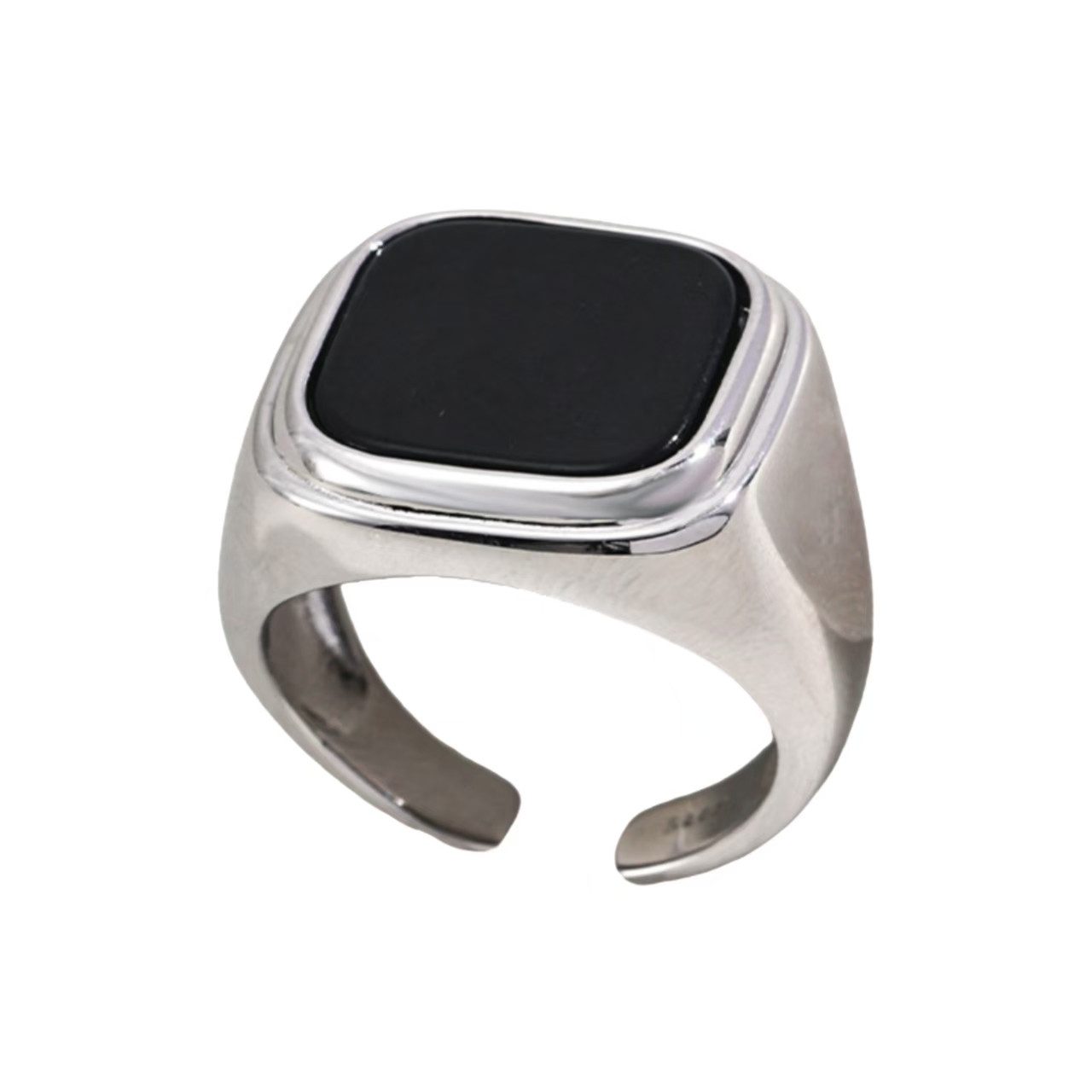 Jumpeak Silberring Ring Silber 925 Damen,Onyx Ring,Ring Silber,Promise Ring, ring damen silber 925,18K Vergoldet,Geschenk für Schwestern,Jahrestag