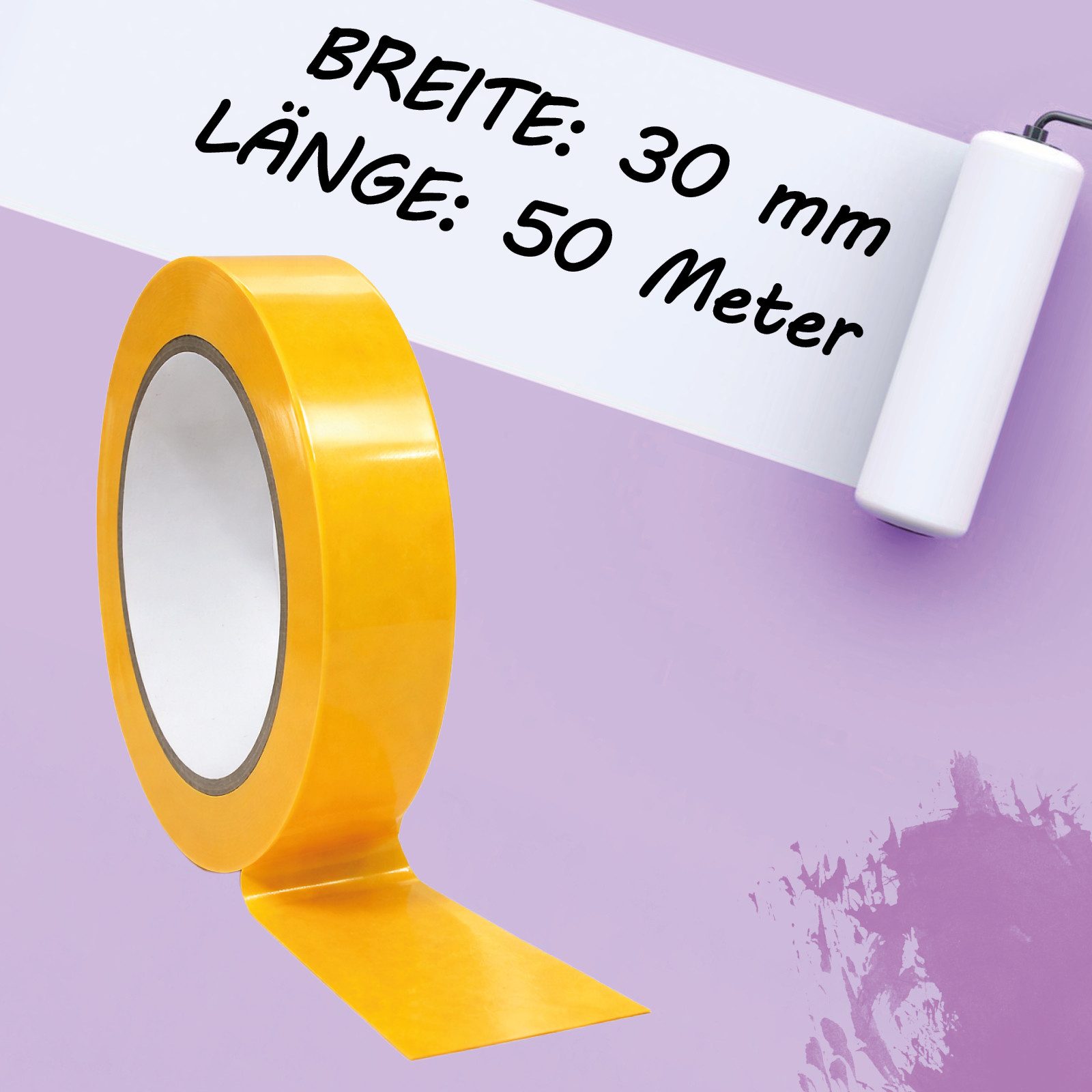 Bituxx Kreppband Maler Kreppband 30 mm (1-St., MS-18196) UV Beständig, Rückstandslos entfernbar
