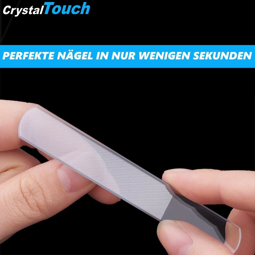 CrystalTouch Glasnagelfeile Maniküre Professionelle, Pflege MAVURA Kristall Glasfeile Nagelfeile Glasnagelfeile Feile Nagel Nano