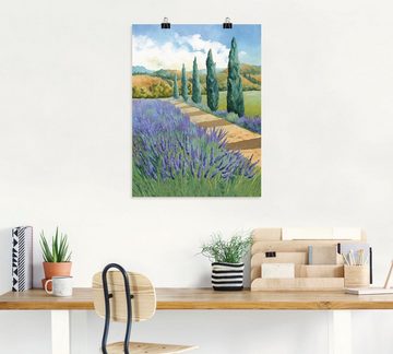 Artland Poster Weg durchs Lavendelfeld, Felder (1 St), als Alubild, Leinwandbild, Wandaufkleber oder Poster in versch. Größen