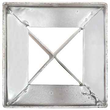 vidaXL Einschlagbodenhülse Erdspieße 6 Stk Silbern 121289 cm Verzinkter Stahl