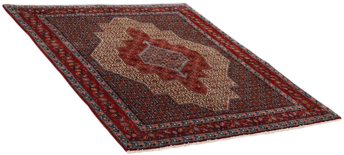 Orientteppich Senneh 123x154 Handgeknüpfter Orientteppich Höhe: Trading, Nain mm 12 rechteckig, / Perserteppich