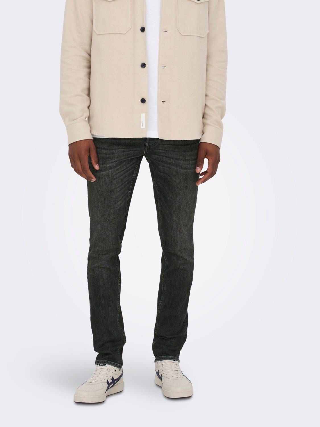 Only & Sons Herren Jeans ONSLOOM SLIM GREY 3227 - Slim Fit - Grau - Grey De günstig online kaufen