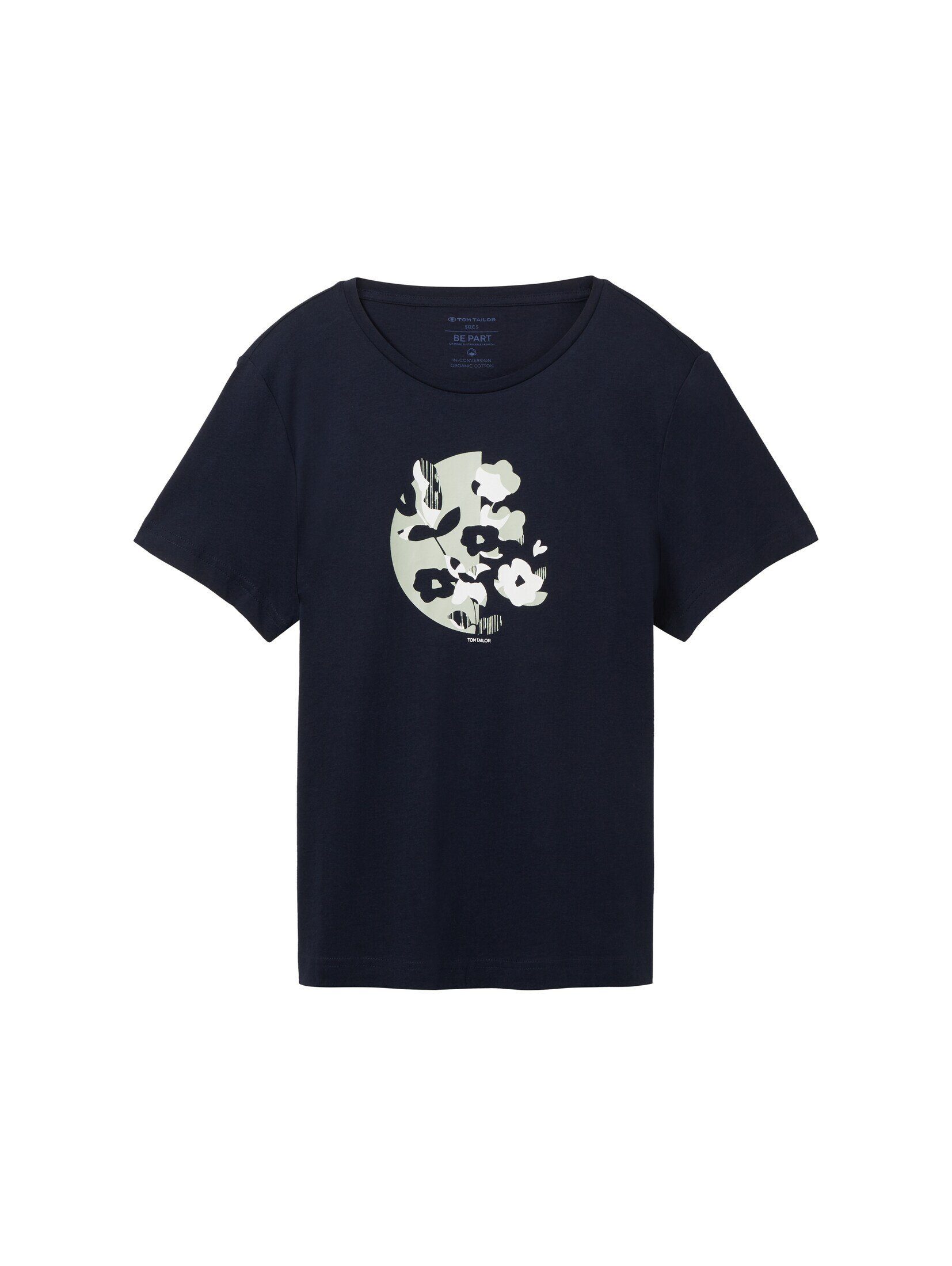 T-Shirt TOM TAILOR T-Shirt soft navy Print mit