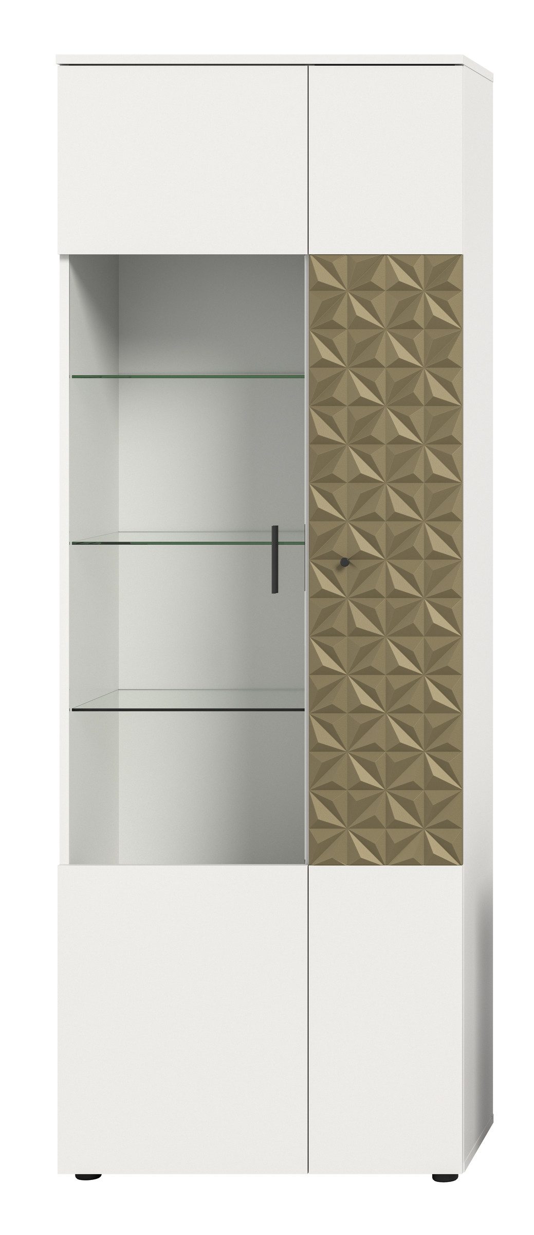 xonox.home Vitrine in Weiß - 70x195x37cm (BxHxT)