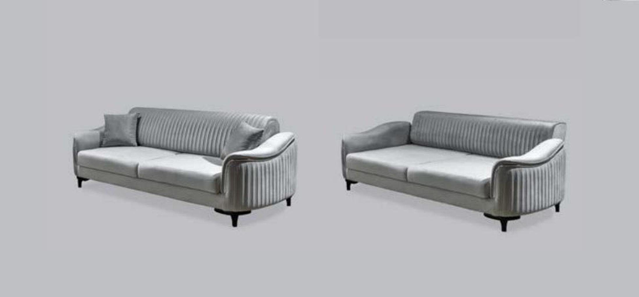 JVmoebel Sofa Graue Sofagarnitur Sofa Sessel Garniur Europe Sofas Sitzer 3+3+1 Made Modern, Luxus in