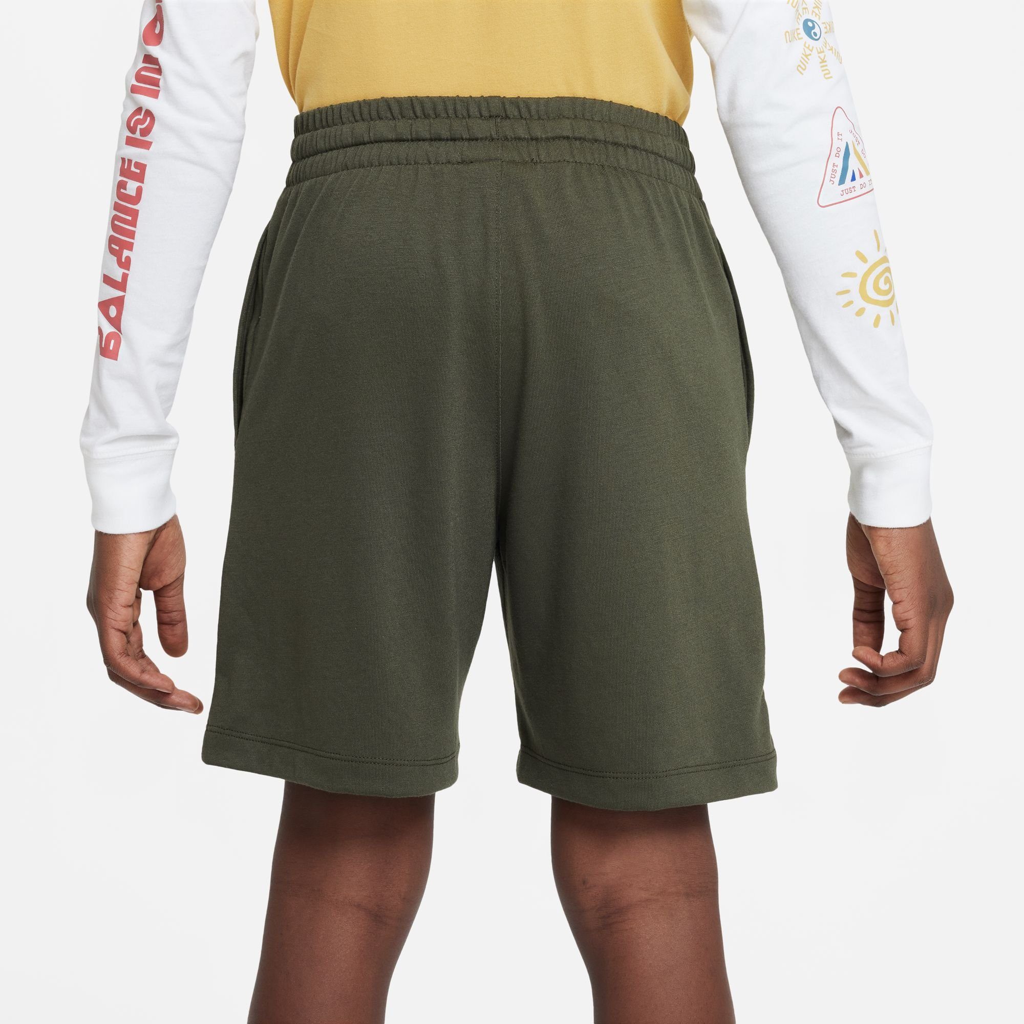 Sportswear BIG Nike CARGO KHAKI/WHITE SHORTS (BOYS) KIDS' JERSEY Shorts