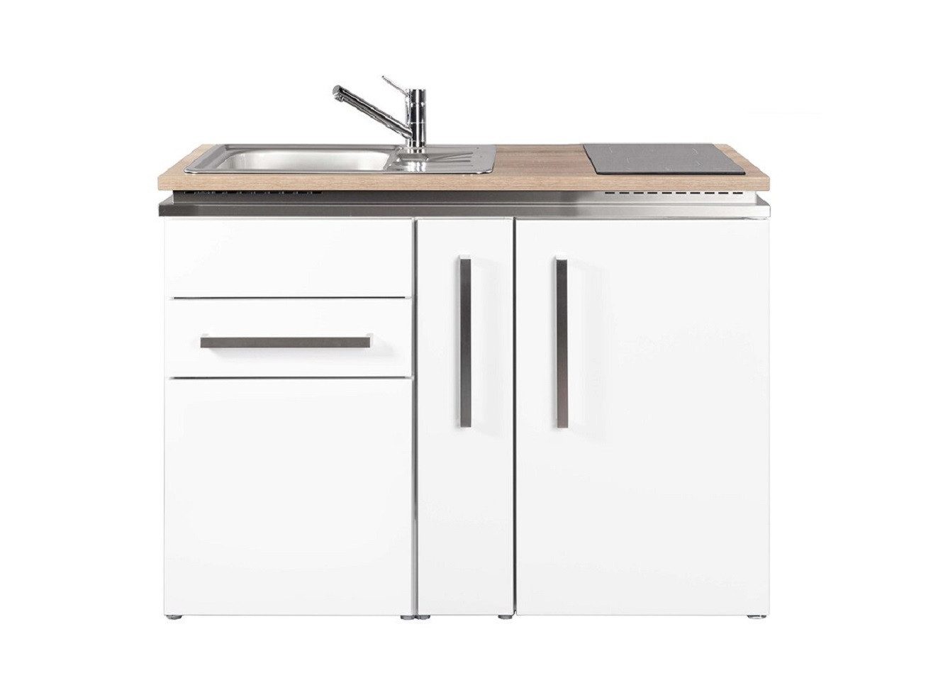 Stengel Кухниzeile MD 120 A, Miniküche Designline mit Apothekerauszug, 120 cm