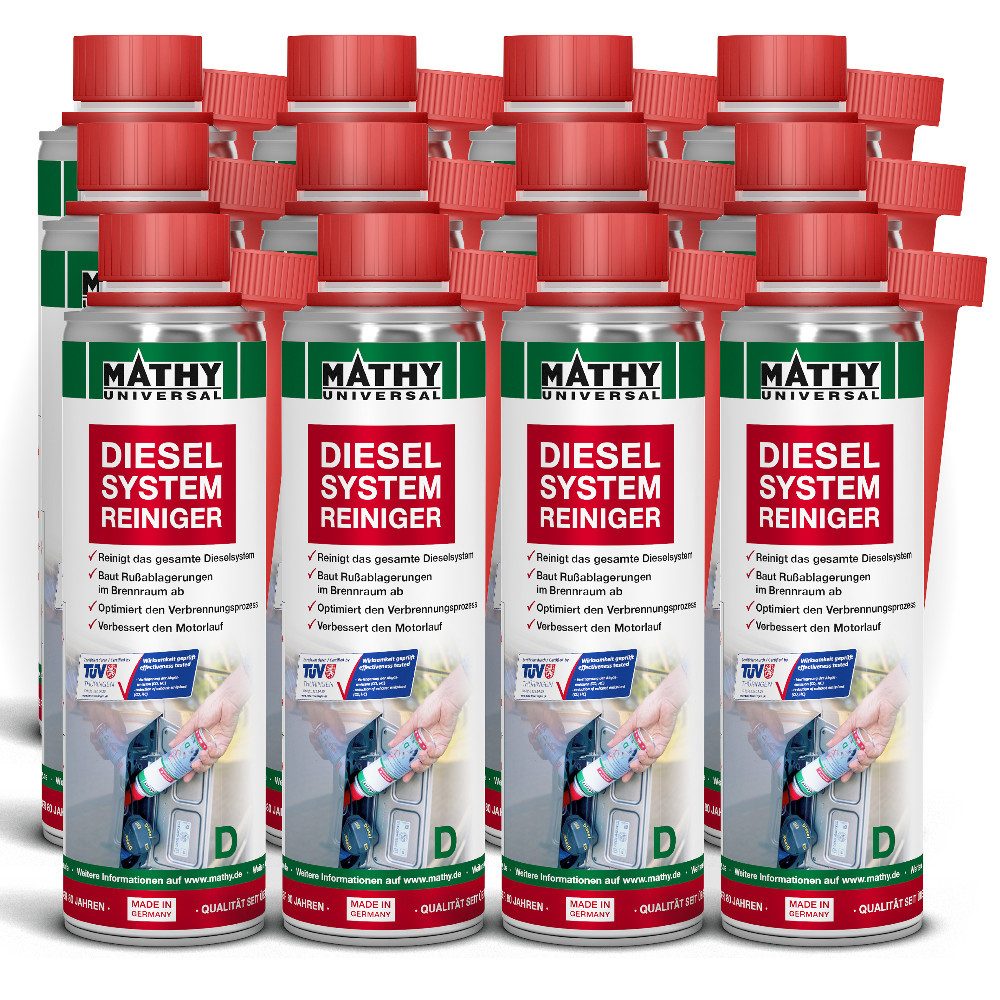 MATHY Diesel-Additiv MATHY-D Diesel-Systemreiniger 12 x 250 ml, 3,0 l, (12-St) Reinigt Brennraum und Ventile
