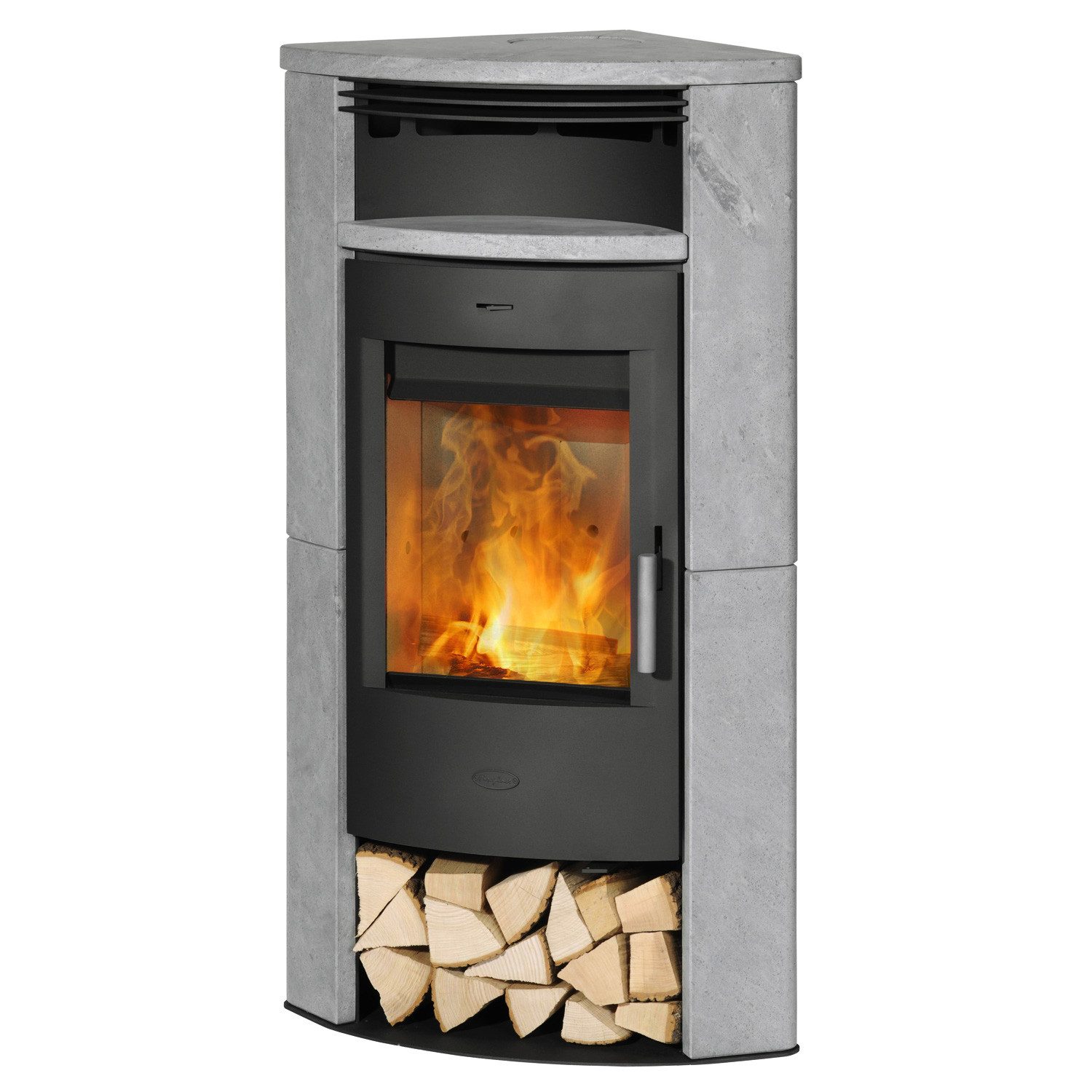 Kaminofen Fireplace Malta Kaminofen Stahl schwarz Speckstein