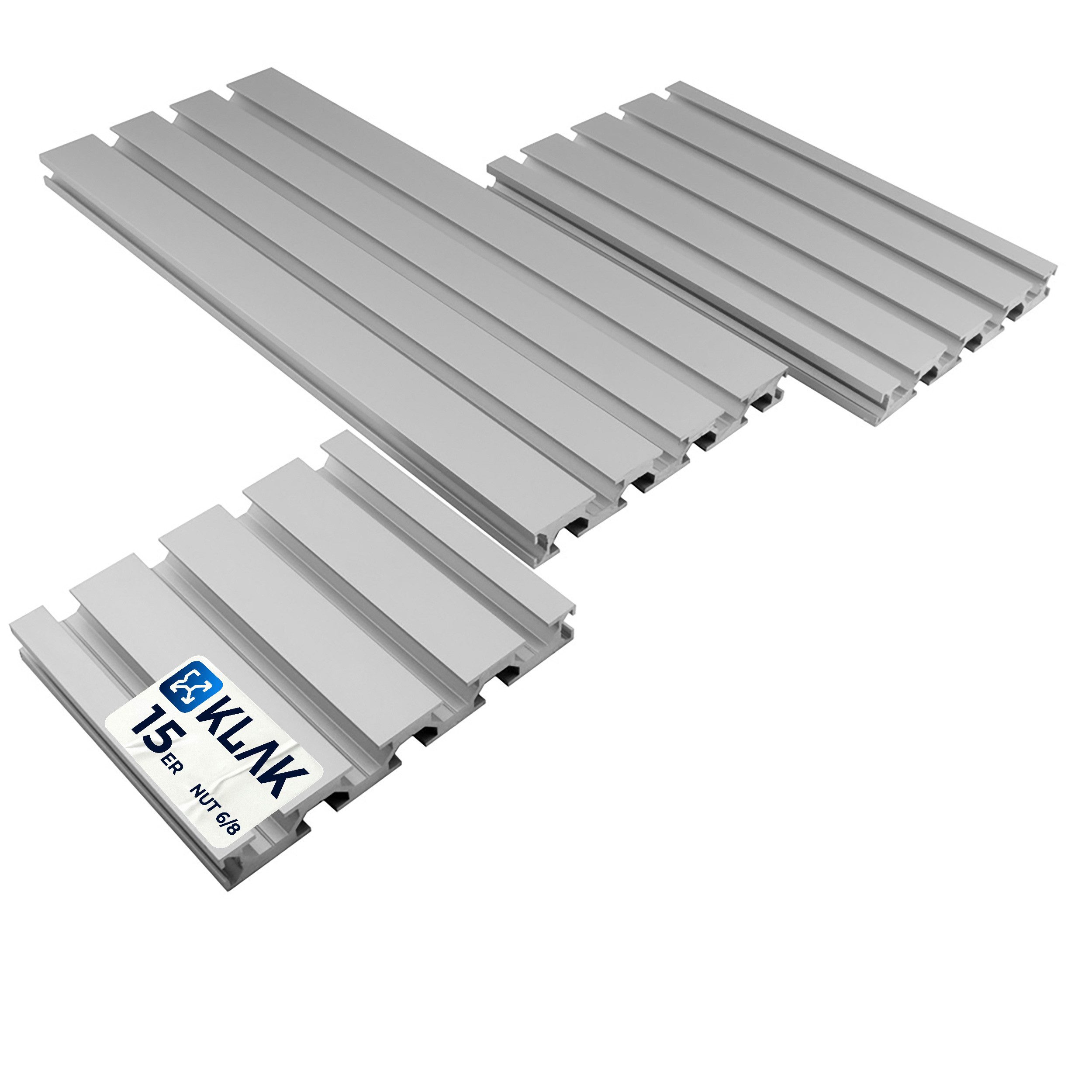 KLAK Profil KLAK 15/120 - Aluprofil 15x120mm Montageprofil Typ I Nut 8 10-200cm (KLAK 15/120)