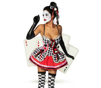 Clown-Kostüm Harlekin Kostüm Clown Zirkus Minikleid Karneval Fasching
