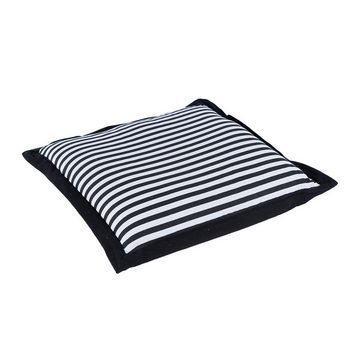Homescapes Bodenkissen Stuhlkissen schwarzen Streifen 100% Baumwolle mit Polyester Füllung