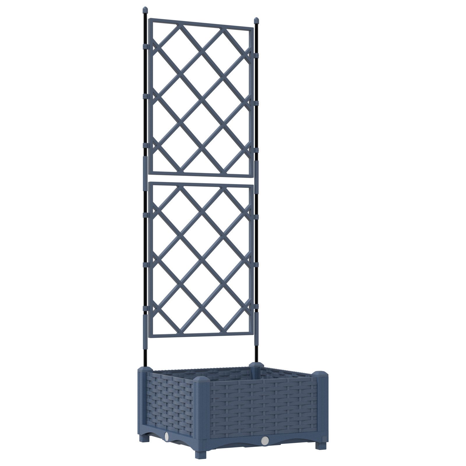 vidaXL Blumentopf Pflanzkasten mit Rankgitter Grau günstig online kaufen