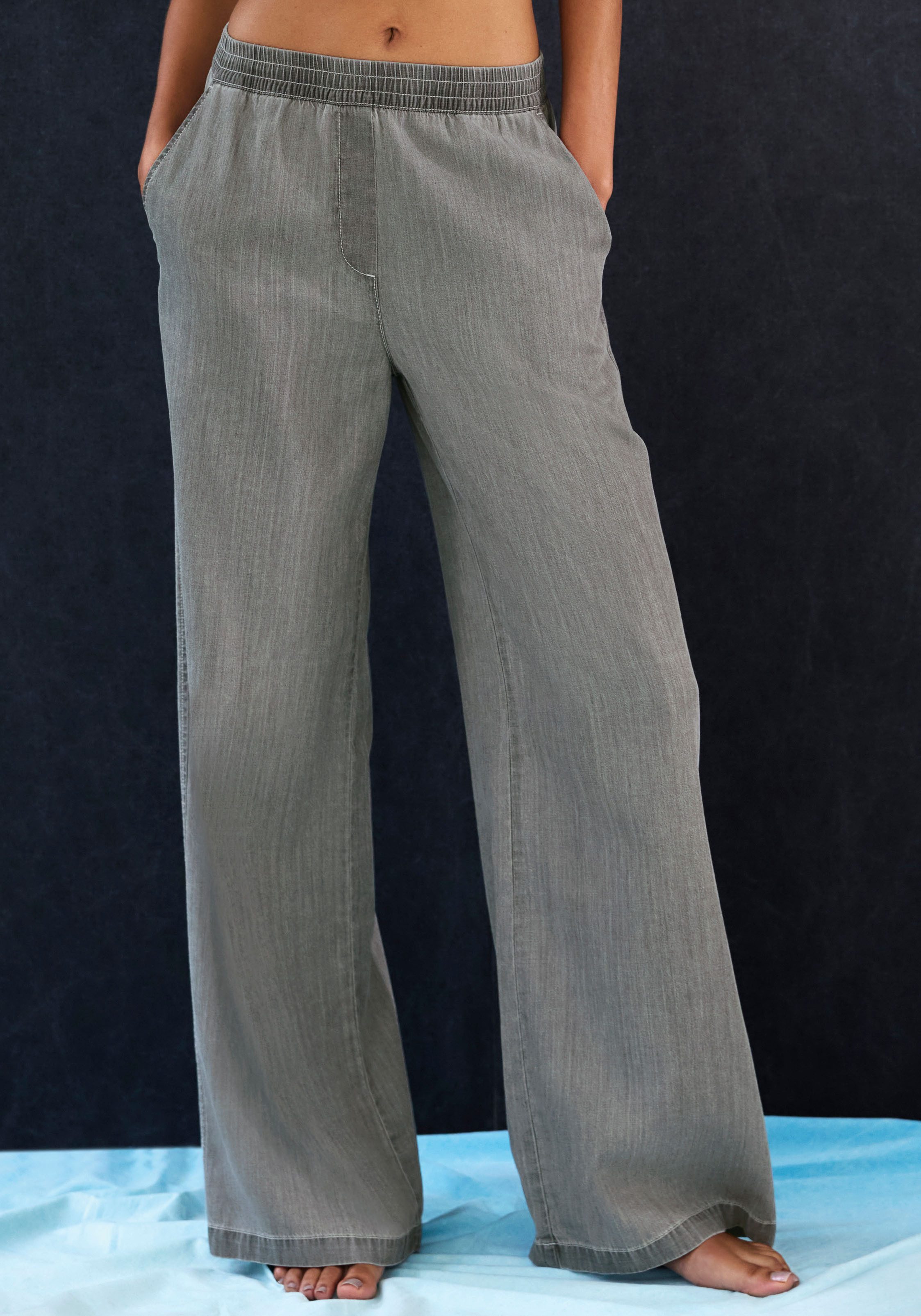 H.I.S Schlupfhose weites Bein, in Denim Optik