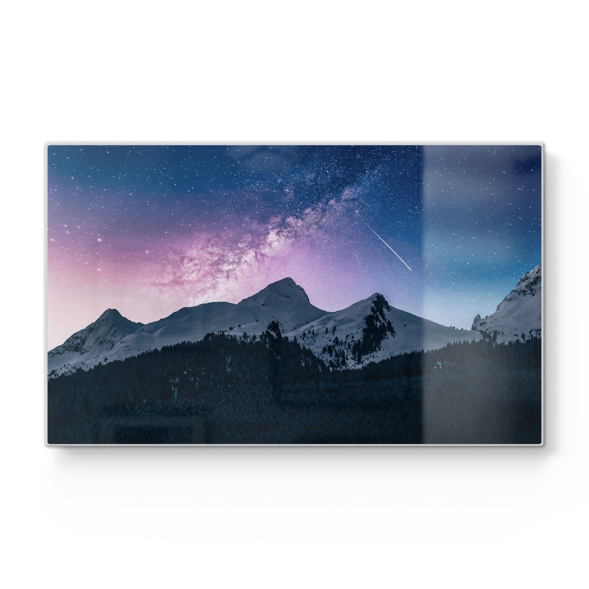 'Nachthimmel Schneideplatte Bergen', den Frühstücksbrett DEQORI Schneidebrett Platte in Glas,
