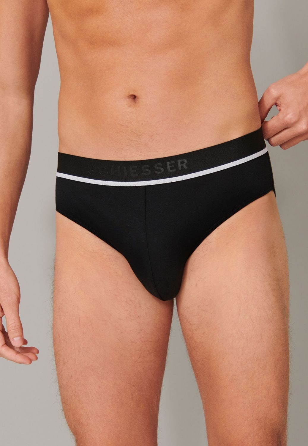 Schiesser Slip ohne Eingriff, aufgedoppelter Frontbereich im 3er Pack