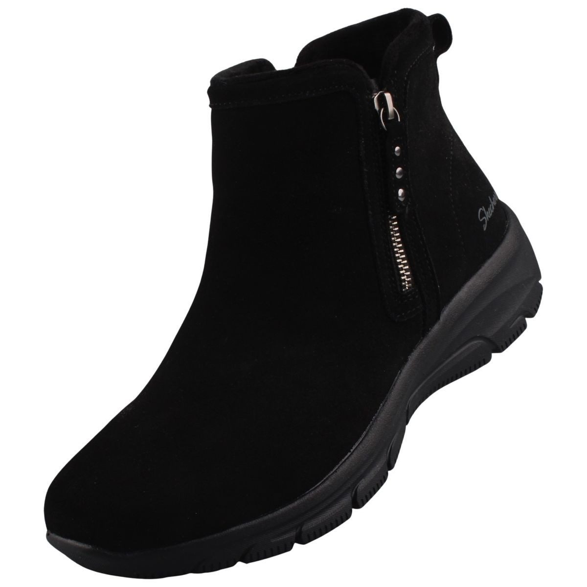 Skechers 168188-BBK Stiefelette Damen Kurz-Stiefel mit praktischem Seitenreißverschluss