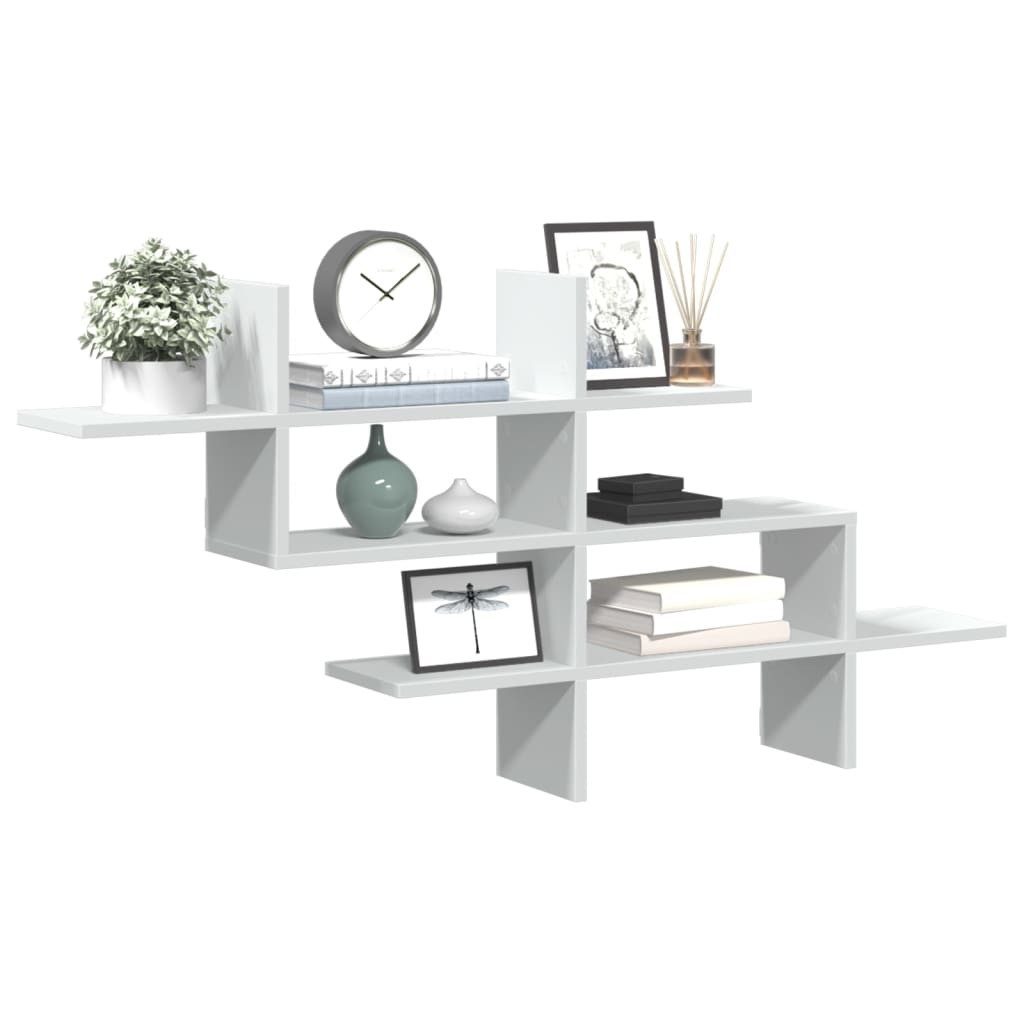 vidaXL Regal Wandregal Weiß 124,5x18x60,5 cm Holzwerkstoff, 1-tlg. – Bild 2 von 5