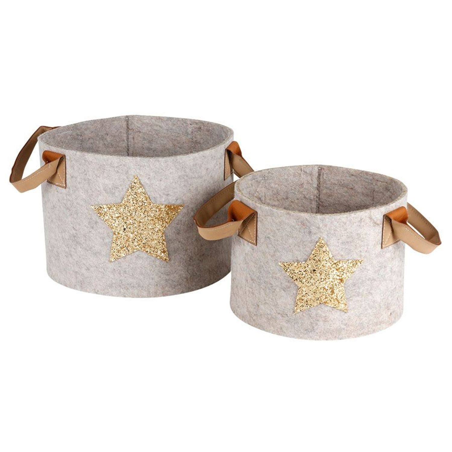 BURI Dekofigur Filzkorb-Set mit Stern 2-teilig günstig online kaufen