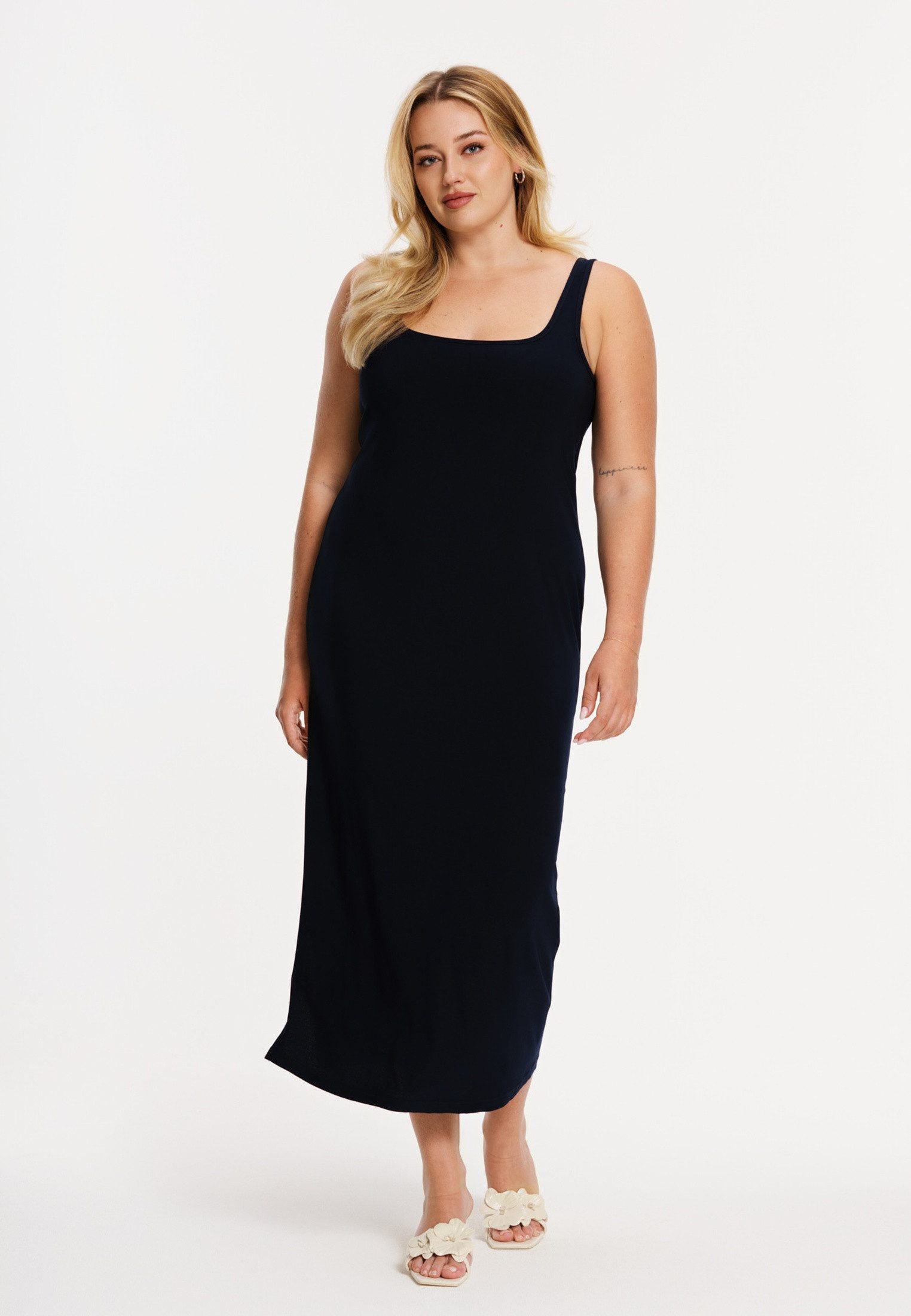 YOEK A-Linien-Kleid Damen Kleid Flare Fit Bio-Baumwolle