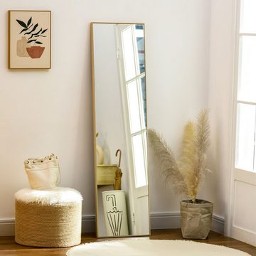 HOMCOM Standspiegel mit Ständer, freistehend, 40 x 150 cm, Natur (Set, 1-St., 1 Ankleidespiegel), gerahmter Ganzkörperspiegel