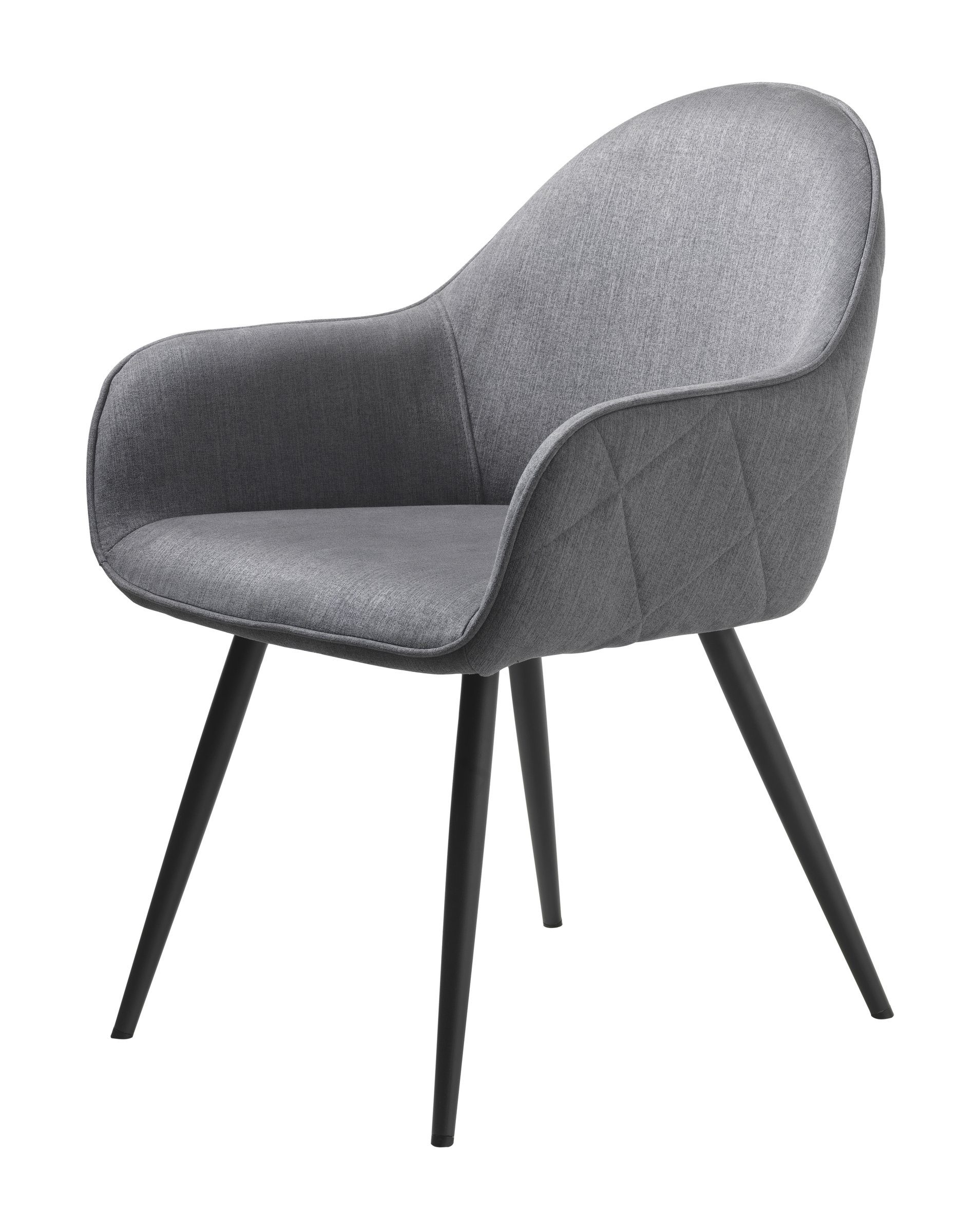 Stuhl Metall mit möbelando in (2er-Set), Grau MINTO Lackiert aus Grau Absetzungen in Schwarz