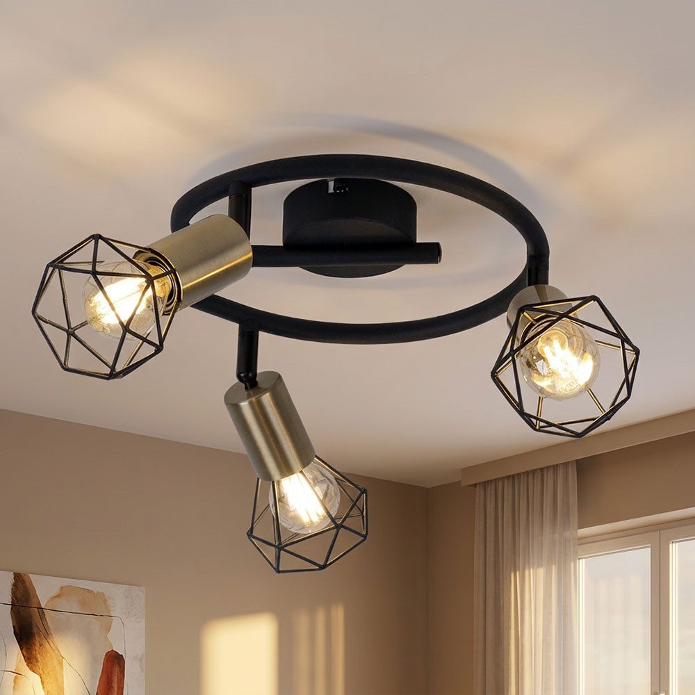 GLOBO LIGHTING Deckenleuchte, Leuchtmittel nicht inklusive, Deckenlampe Retro Industrie Deckenleuchte 3