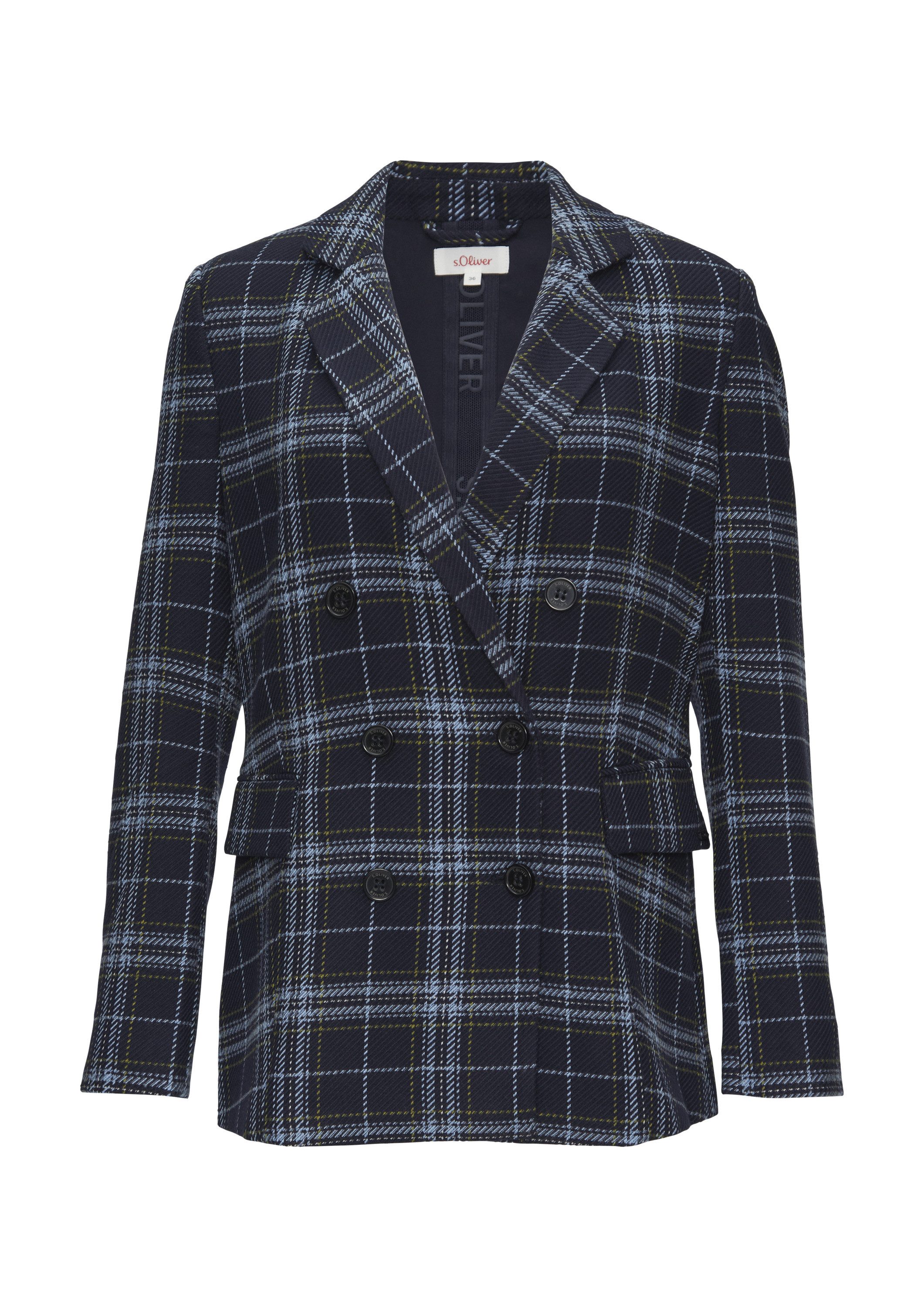 s.Oliver Jackenblazer Indoor-Blazer Langer Twillblazer mit Karomuster günstig online kaufen