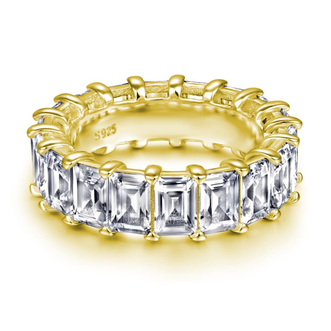 Lisandra Scott Silberring 18K Funkelnder Baguette Eternity Ring 925 Sterlin günstig online kaufen