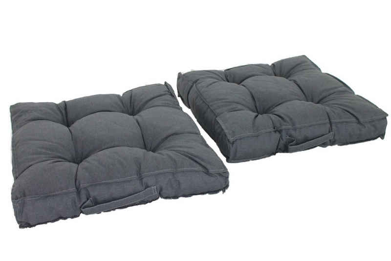 Home Feeling Подушки Boxkissen Loungekissen, 2er-Set, Dunkelgrau Auflagen, für den Outdoorbereich