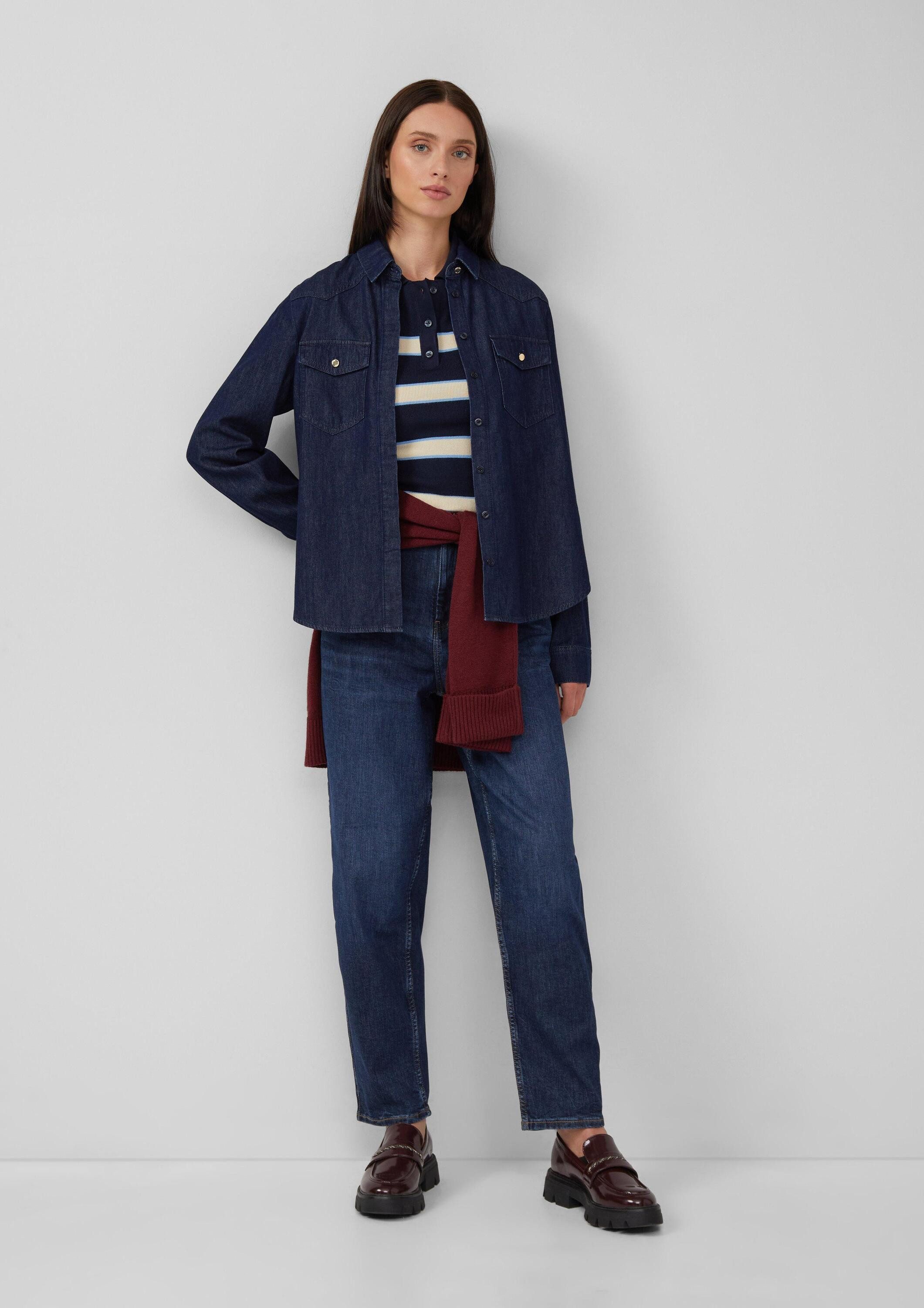 s.Oliver Weite Jeans Jeans-Hose Ankle Jeans / Regular Fit / High Rise / Barrel Leg / 360° Denim