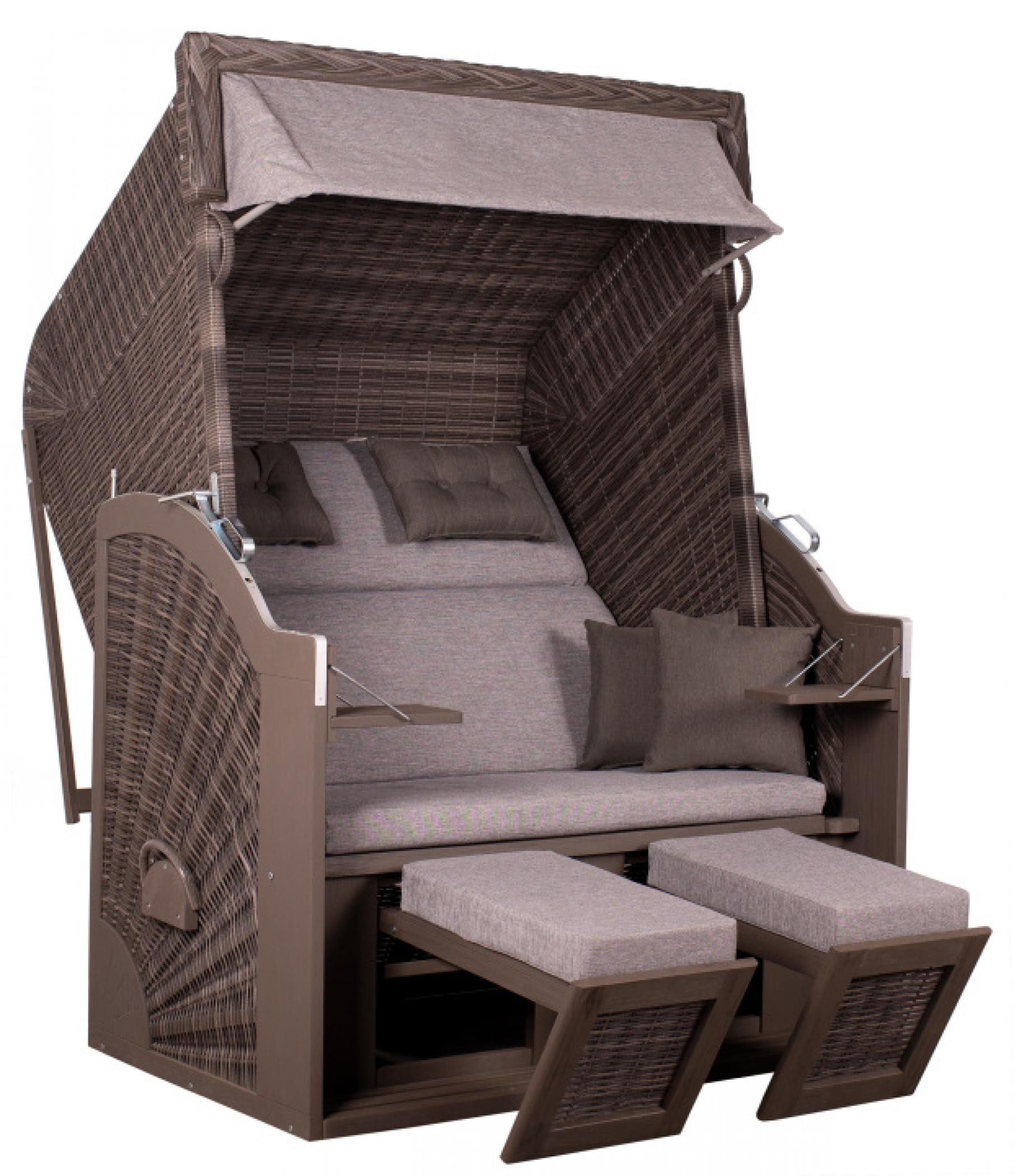 deVries Strandkorb Strandkorb PURE® Classic XL SUN PE stone grey Des. 466