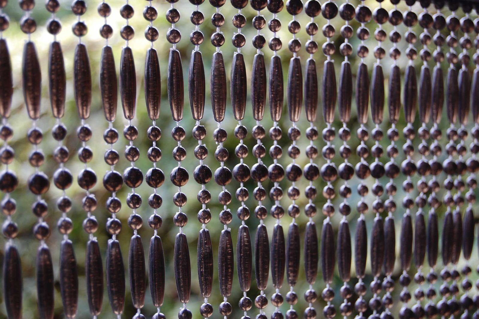 Türvorhang CASA FREJUS 1 Perlenvorhang braun, La Tenda, Ösen, transparent, 100 x 230 cm, Perlen - Длина individuell kürzbar