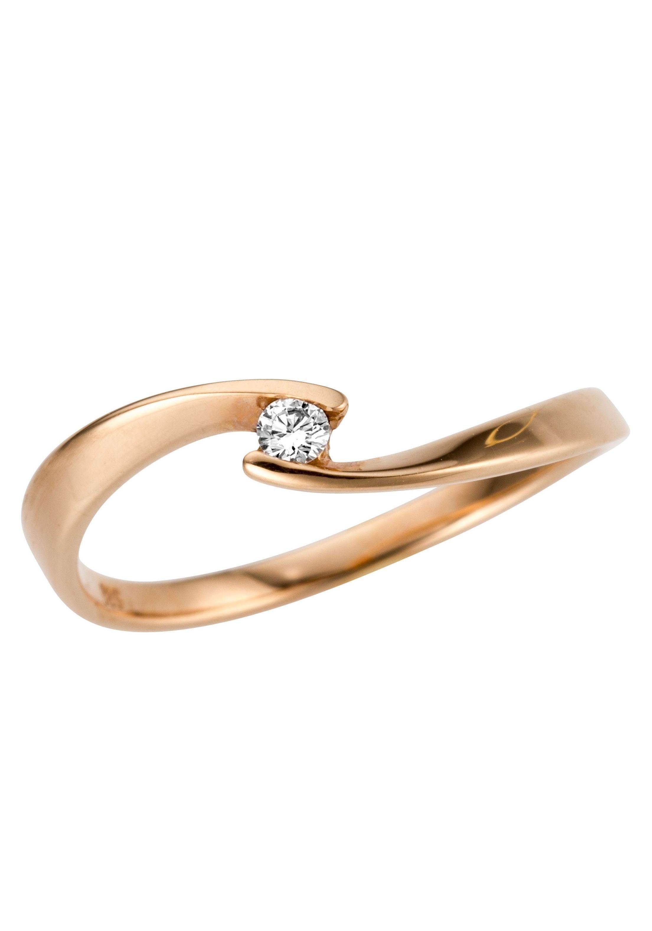 Firetti Goldring Schmuck Geschenk Gold 333 Damenring Verlobungsring Goldring Solitär, Made in Germany - mit Brillant