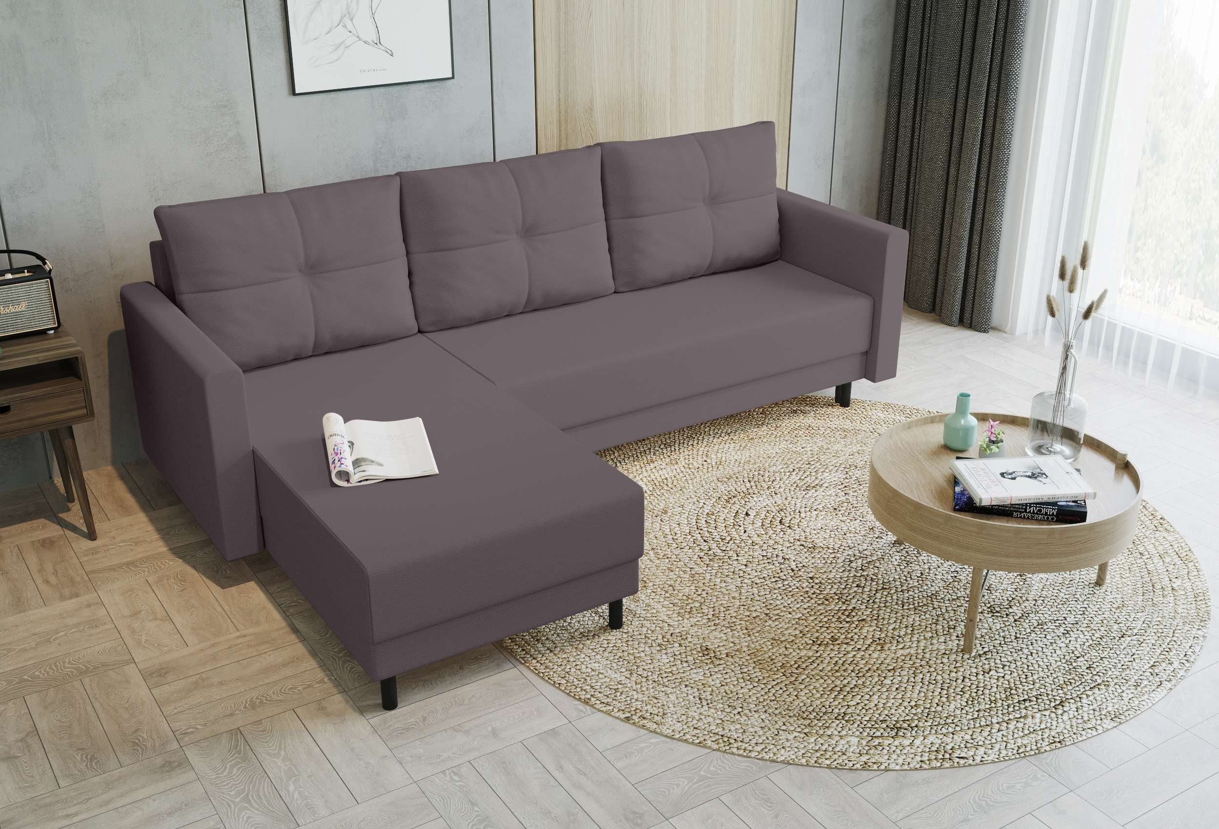 Eckcouch, mit Sofa, Design Paloma, Bettkasten, L-Form, Stylefy mit Bettfunktion, Sitzkomfort, Modern Ecksofa